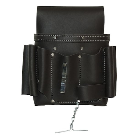 Tool Pouch, Tool Pouch, Brown, Leather, 8 Pockets MPN:13T126