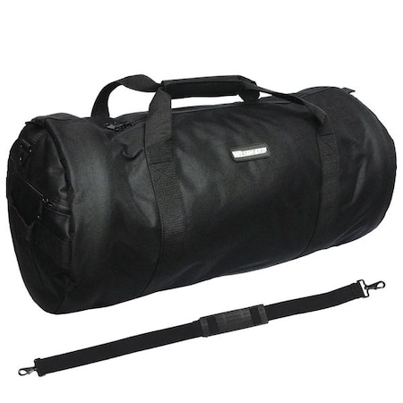 Duffel Bag, Black, Polyester, 3 Pockets MPN:25F573