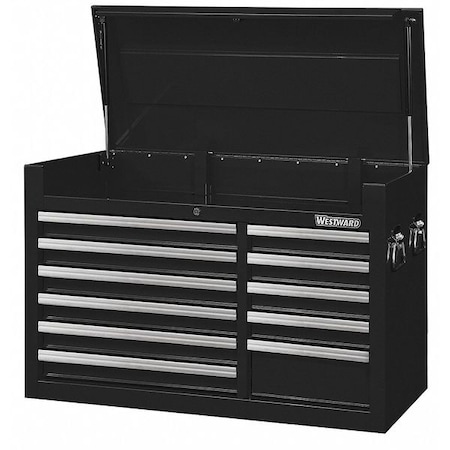 WESTWARD Top Chest, 11-Drawers, Powder Coated Black, 41.5