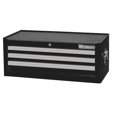 WESTWARD Intermediate Chest, 3-Drawers, Powder Coated Black, 26.5