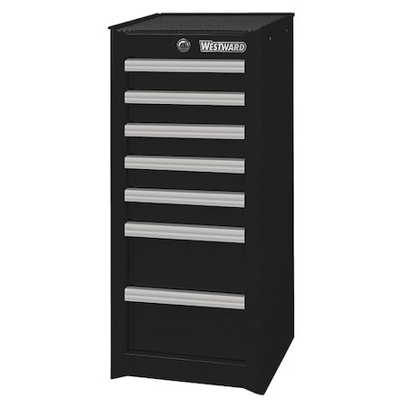 WESTWARD Side Cabinet, 7-Drawers, Powder Coated Black, 15.5