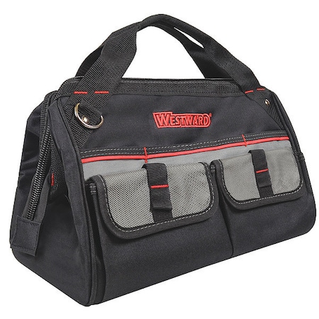 Tool Bag, Black, Polyester, 21 Pockets MPN:32PJ36