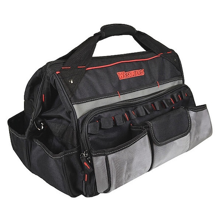 Tool Bag, Black, Polyester, 22 Pockets MPN:32PJ38