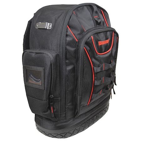 Tool Backpack, Black, Polyester, 22 Pockets MPN:32PJ49