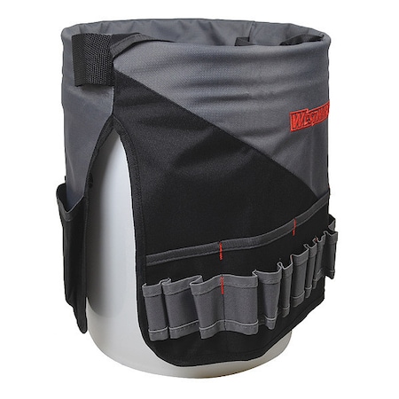 Bucket Tool Organizer, Gray, Polyester, 30 Pockets MPN:32PJ50