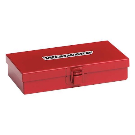 WESTWARD Tool Box, Steel, Red, 6-1/2 in W x 4-1/4 in D x 1-1/4 in H MPN:35XR63