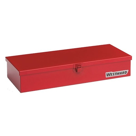 WESTWARD Tool Box, Steel, Red, 14 in W x 6-1/2 in D x 2-1/2 in H MPN:35XR68