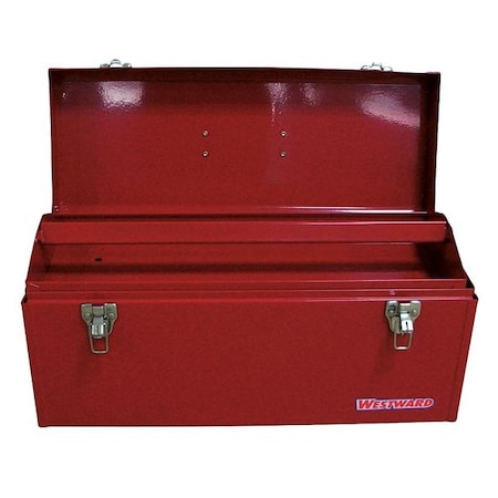 WESTWARD Tool Box, Steel, Red, 20 in W x 8 in D x 9 in H MPN:36Y008