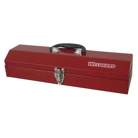 WESTWARD Tool Box, Steel, Red, 19 in W x 6 in D x 4 in H MPN:36Y010