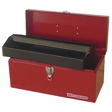 WESTWARD Tool Box, Steel, Red, 16 in W x 7 in D x 7-1/2 in H MPN:36Y011