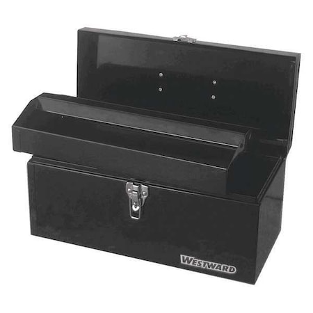 WESTWARD Tool Box, Plastic, Steel, Black, 16 in W x 7 in D x 7-1/2 in H MPN:44ZJ82