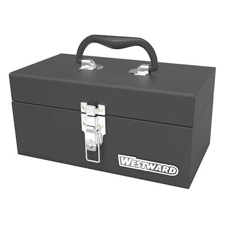 WESTWARD Tool Box, Steel, Black, 12 in W x 6-1/2 in D x 5-1/2 in H MPN:44ZJ83