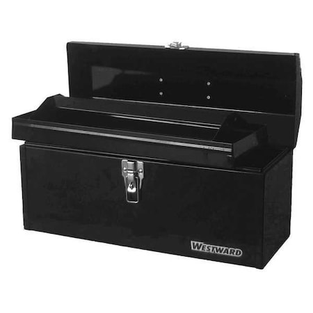 WESTWARD Tool Box, Plastic, Steel, Black, 20 in W x 8 in D x 8 in H MPN:44ZJ90