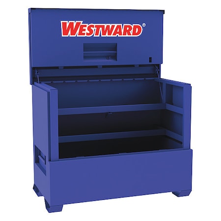 WESTWARD Piano-Style Jobsite Box, Blue, 49.8 cu ft, 61
