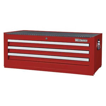 WESTWARD Intermediate Chest, 3-Drawers, Powder Coated Red, 42