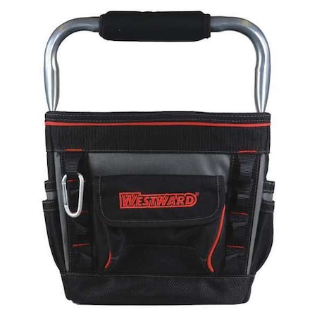 Tool Tote, General Purpose, 5 Pockets, Black, Polyester, 13 Pockets MPN:53JW34