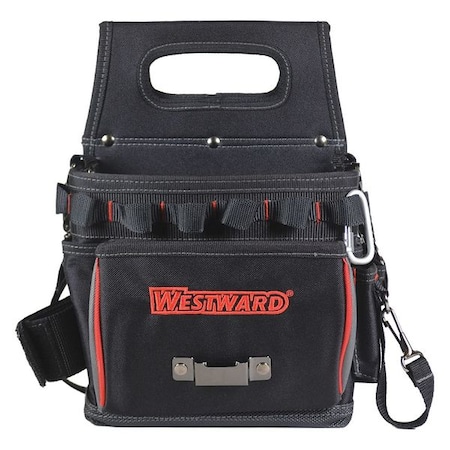 Tool Bag, General Purpose, 17 Pockets, Black, Polyester, 17 Pockets MPN:53JW35