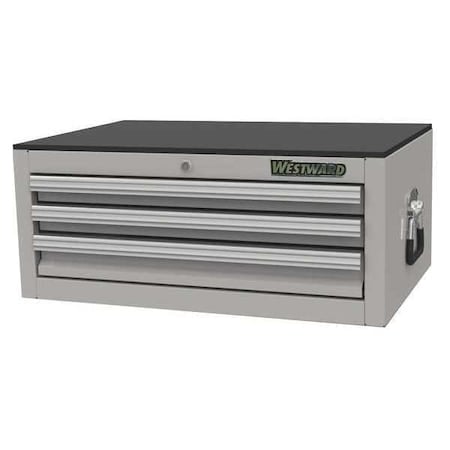 WESTWARD Intermediate Chest, 3-Drawers, Stainless Steel Silver, 26
