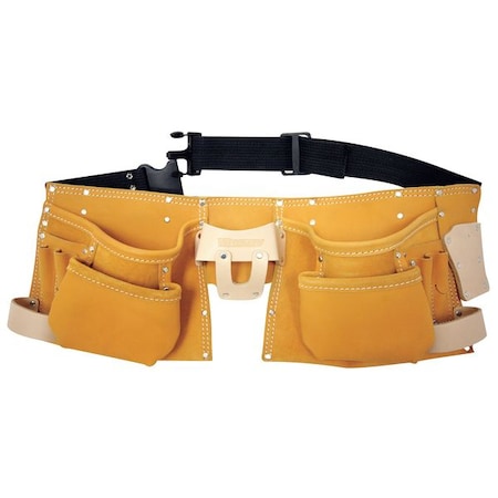 Tool Apron, Tool Belt, Blue, Black, Polypropylene, 12 Pockets MPN:5MZL2