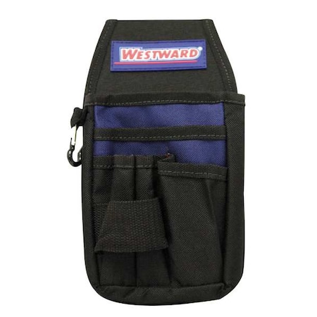 Tool Pouch, 6 Pockets, Compatible with Tool Belts up to 3 in, Belt Clip, Open Top MPN:5MZL9
