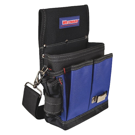 Tool Pouch, Tool Pouch, Black/Blue, Polyester, 13 Pockets MPN:5MZP0