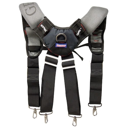 Tool Suspenders, Tool Belt Suspenders, Black, Gray, Polyester, 1 Pockets MPN:5MZP4