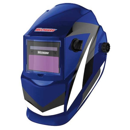 Auto Dark Welding Helmet, Shade 4, 9-13, Black/Blue/White MPN:22XX40