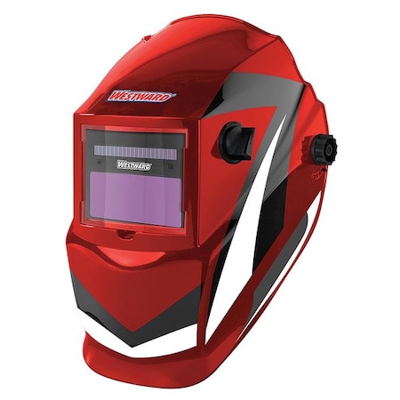 Auto Dark Welding Helmet, Shade 4, 9-13, Black/Red/White MPN:22XX41