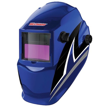 Auto Dark Welding Helmet, Shade 4, 9-13, Black/Blue/White MPN:22XX46