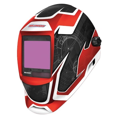 Auto Dark Welding Helmet, Shade 6-9/9-13, Black/Red/White MPN:44R229