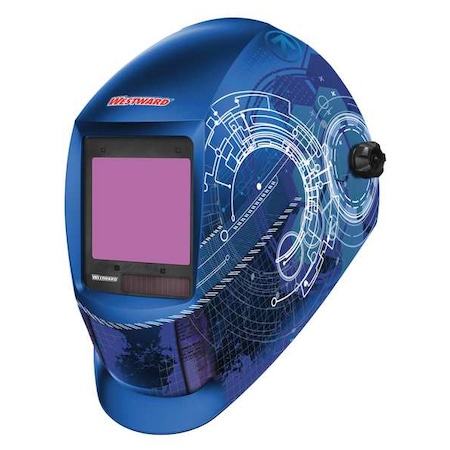 Auto Dark Welding Helmet, Shade 6-9/9-13, Blue/White MPN:44R230