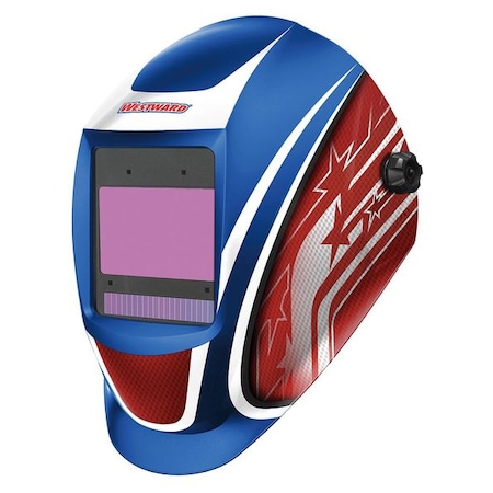 Auto Dark Welding Helmet, Shade 5-8/8-13, Blue/Red/White MPN:44R234