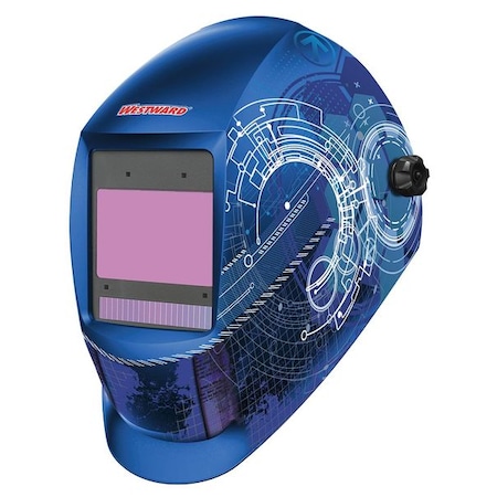 Auto Dark Welding Helmet, Shade 5-8/8-13, Blue/White MPN:44R236