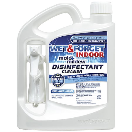 Indoor Mold and Mildew Disinfectant, 64 oz. Jug, Unscented, Clear MPN:802064