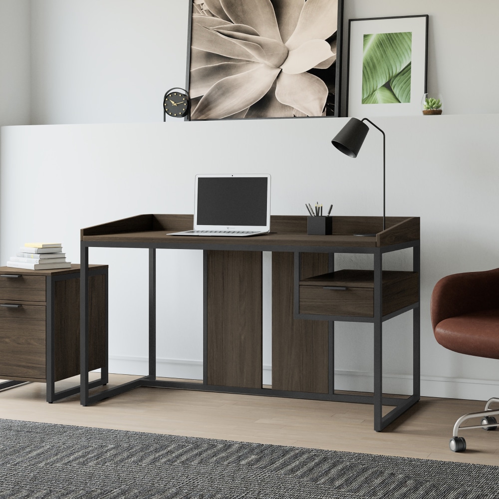 Elle Decor Lemont 52inW Executive Computer Desk, Natural Alder MPN:EC-LE52D