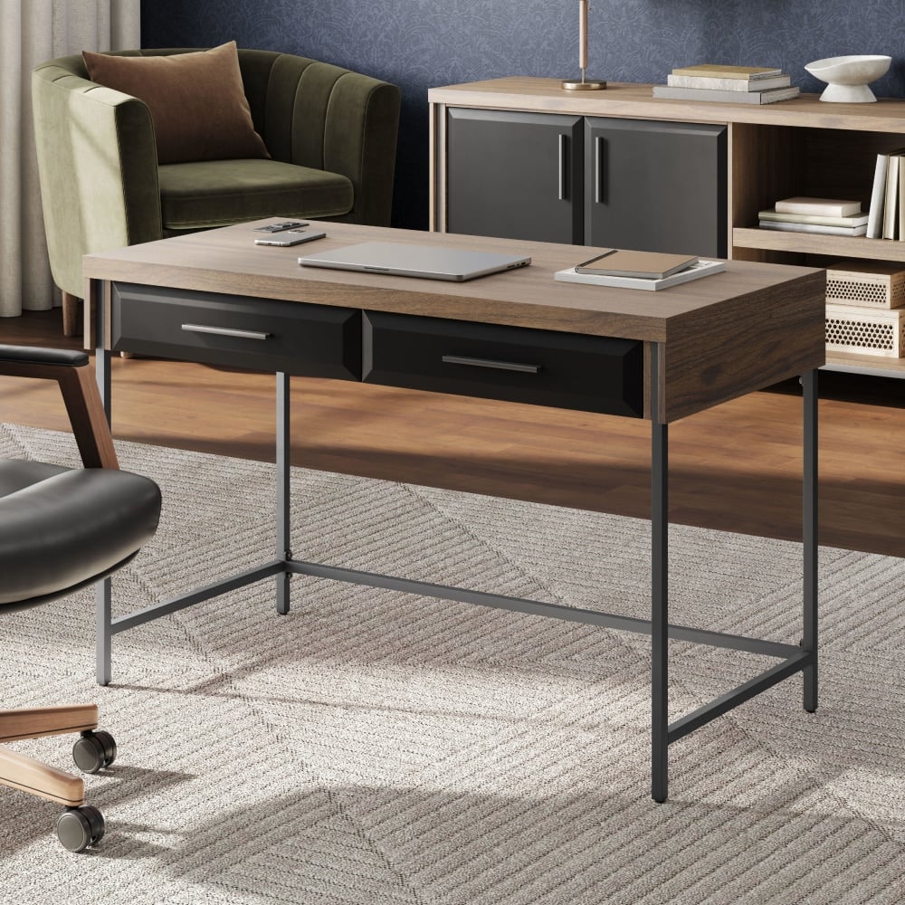 Thomasville Alderbrook 48inW Writing Desk, Walnut/Matte Black MPN:OD-ALBK48WD-TV