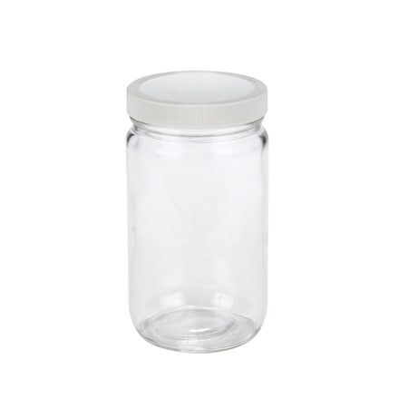 Clear Straight Sided Jar, White Pol, PK 12 MPN:W216912