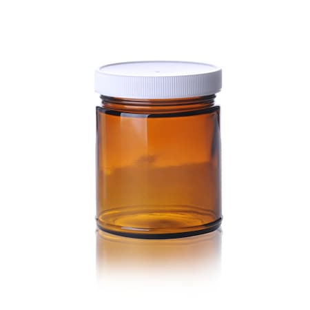 Straight Sided Jar, White Polypropy, PK 12 MPN:W217908