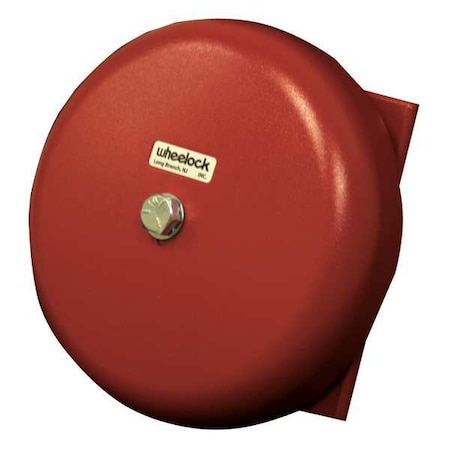 Bell, Bell, Continuous/Pulse, 24V AC, 85 dB, Metal, Red, Wall Mount MPN:CN121062