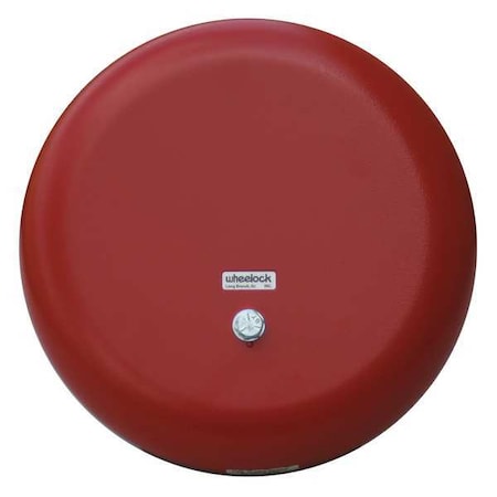 Bell, Bell, Continuous/Pulse, 115V AC, 88 dB, Metal, Red, Wall Mount MPN:CN121065