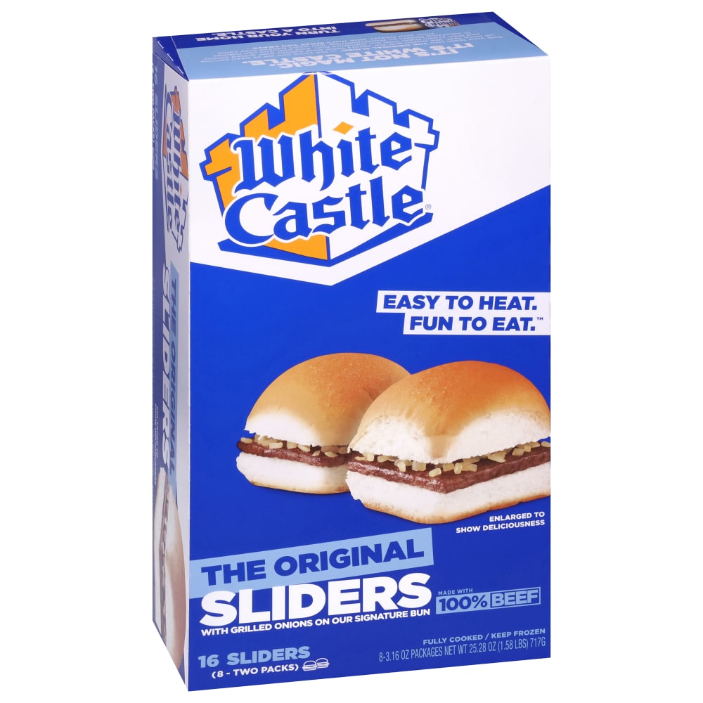 White Castle Individually Wrapped Original Hamburger Sliders, 25.28 Oz, Carton Of 16 Sliders MPN:00082988000166