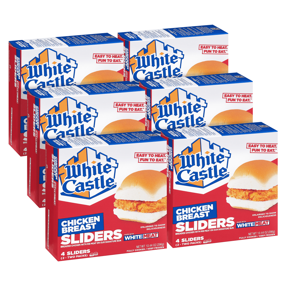 White Castle Individually Wrapped Chicken Sliders, 10.44 Oz, 4 Sliders Per Pack, Case Of 6 Packs MPN:10082988040084