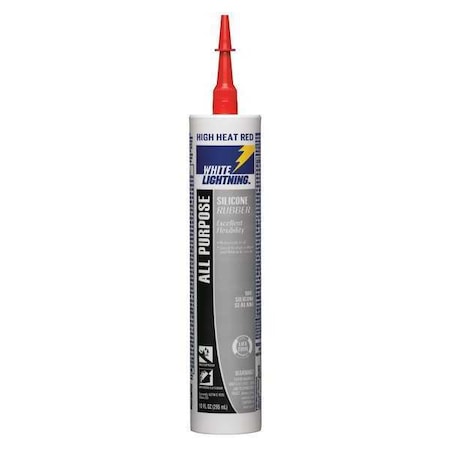 High Temp. Silicone Sealant, 10 oz, Red, Temp Range -50 to 450 Degrees F MPN:W11127010