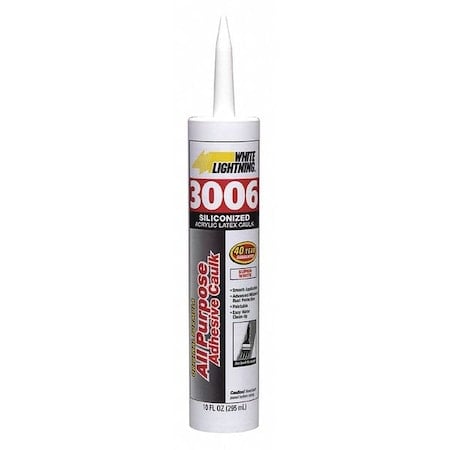 Hybrid Caulk, 10 oz, Cartridge, White, Hybrid Base MPN:W32000010