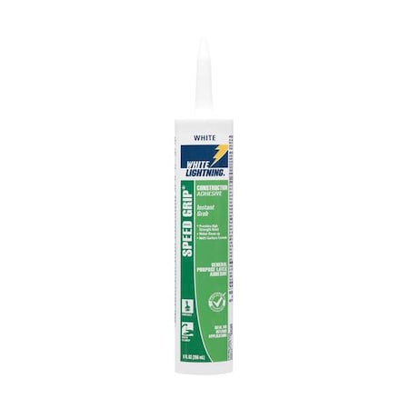 Construction Adhesive, 9 oz, Cartridge, Whites, Acrylic Base, Speed Grip MPN:W70100010