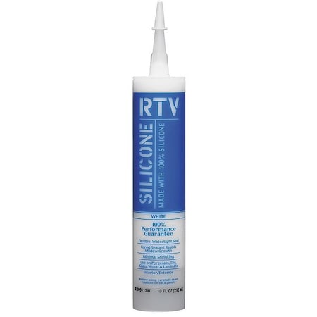 Tube Silicone Sealant, 10 oz, White, Temp Range -49 Degrees to 302 Degrees F MPN:WL099112W