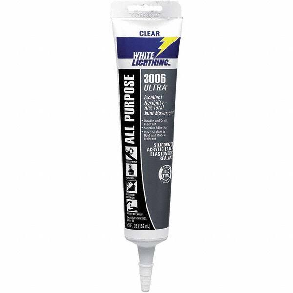 Sealant: 5.5 oz Tube, Clear, Acrylic & Latex MPN:W11001005