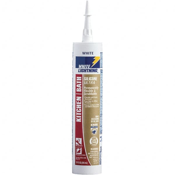 Caulk: 10 oz Cartridge, White, RTV Silicone MPN:W21100010