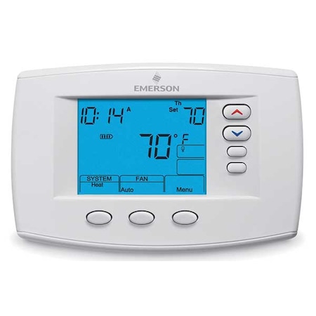 Low Voltage Thermostat, 7, 5-1-1 Programs, 4 H, 2 C, Hardwired/Battery/Power Stealing, 24VAC MPN:1F95-0671