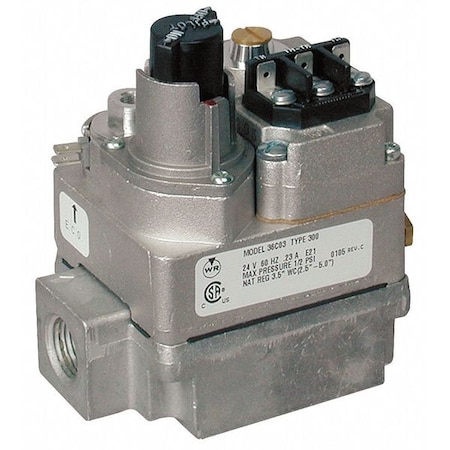 Gas Valve, NG/LP, Standing Pilot, 24VAC, 2.5 to 5.0 in wc, 0.23 A MPN:36C03-300